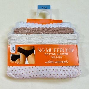 🌸 Warner’s Blissful Benefits No Muffin Top Cotton Hipster 3-Pack XXL
